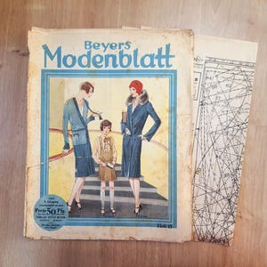 15/1929 Beyers Modenblatt, 1920s Fashion Magazine, 1920s Sewing Patterns, Vintage Sewing Patterns, 1920s German Fashion Magazine