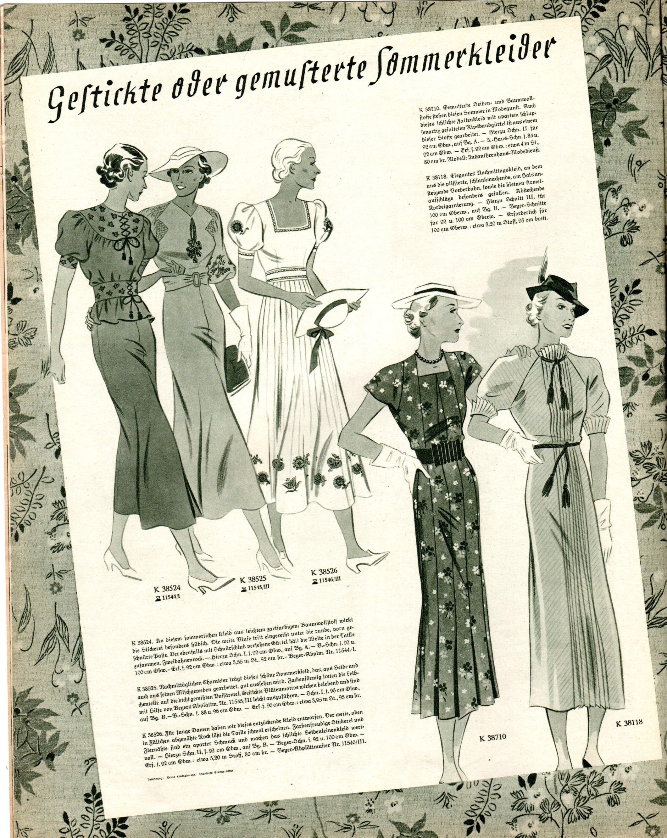 55 Vintage Sewing Patterns, PDF 16/1936 Deutsche Moden