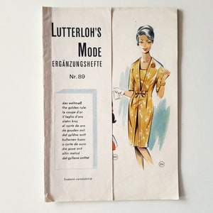 Lutterloh Supplement 89/1963, The Golden Rule Lutterloh System, Lutterloh Patterns, Vintage Fashion Magazine, Book of Draftings