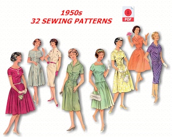 1950s  Sewing Patterns: Vintage Fashion Magazine- Restored Digital Edition with Sewing Patterns (A1 + A4/Letter PDF Download)