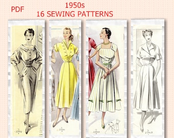 1950s  Sewing Patterns: Vintage Fashion Magazine- Restored Digital Edition with Sewing Patterns (A1 + A4/Letter PDF Download)