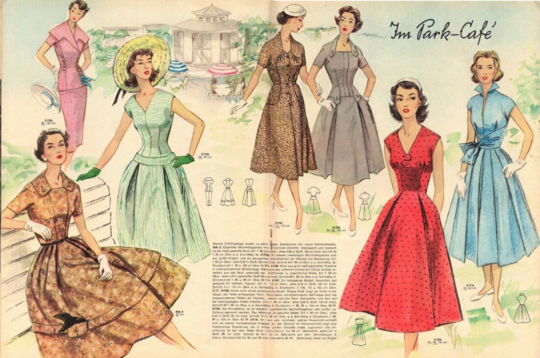 キングダム 1950s Sewing Patterns: Vintage Fashion Magazine- Restored