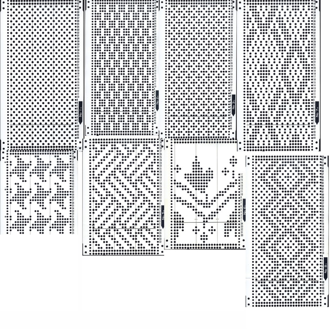 Brother Knitting Machine Punch Card Patterns: 20 Designs (PDF