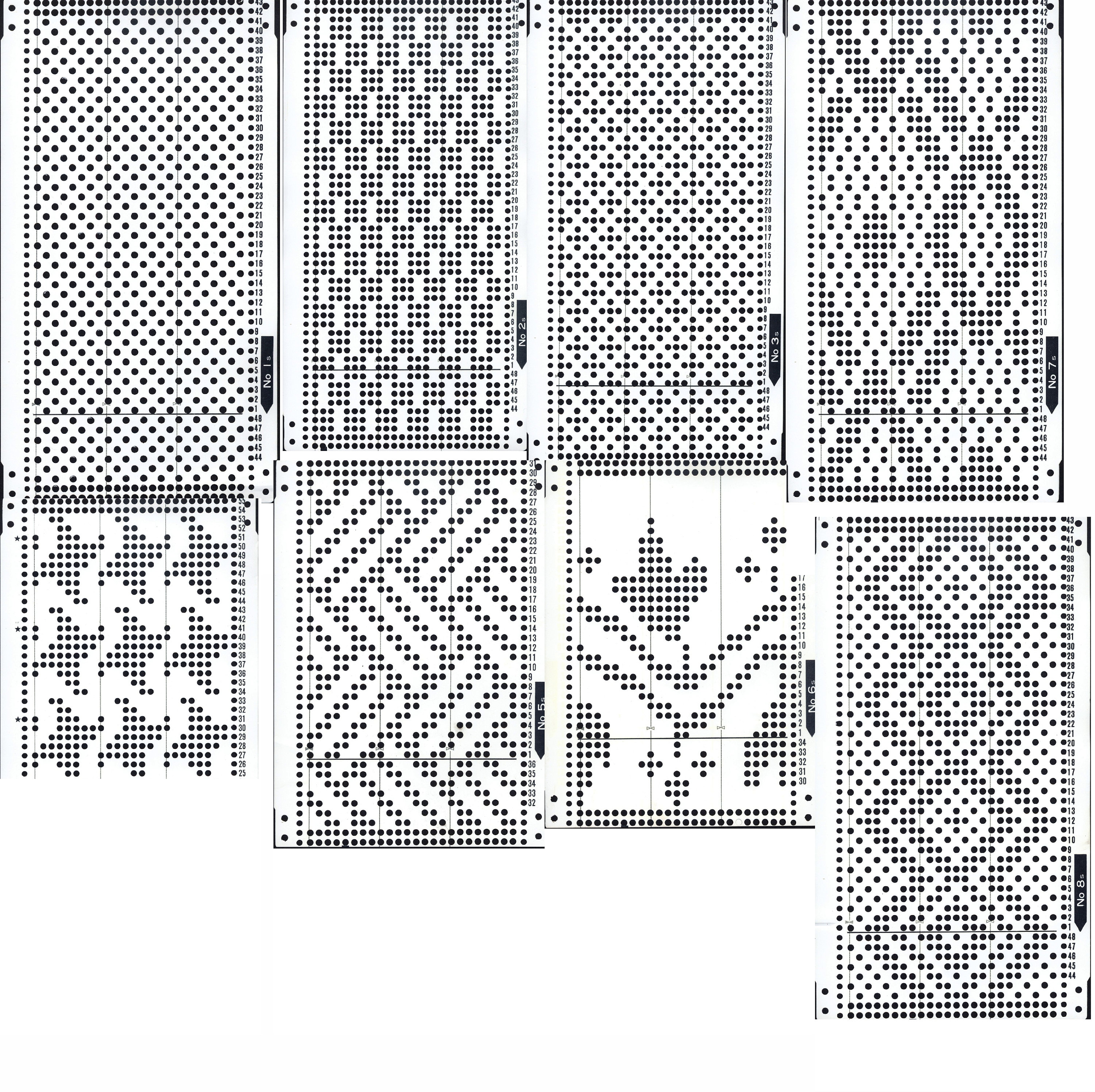 20 Knitting Machines Brother Punch Cards , Machine Knitting, Punch Card