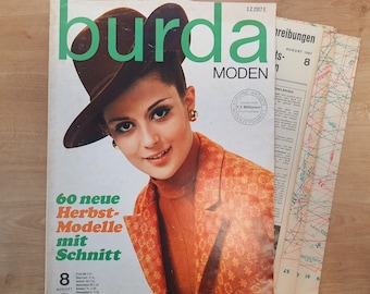 8/1967 Burda Moden , Burda 1960s, Vintage Sewing Patterns, Vintage Burda Fashion, 1960s Sewing Magazine, Fashion Magazine