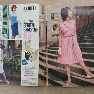 5/1963 Burda Moden , Burda 1960s, Vintage Sewing Patterns, Vintage Burda Fashion, 1960s Sewing Magazine, Fashion Magazine image 4