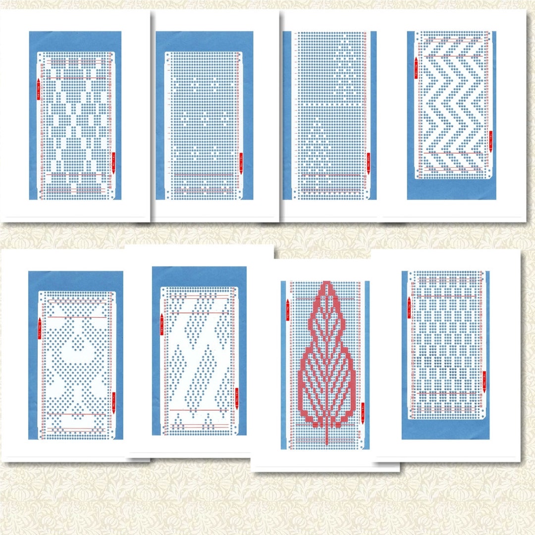 Machine Billit Pattern 20x Knitting Machines Punch Cards , 24 Stitches Punchcard Patterns ...