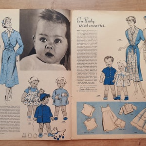 7/1953 Praktische Mode, Vintage Fashion Magazine 1950s, Vintage Sewing Patterns, 1950s German Old Fashion Magazine image 2