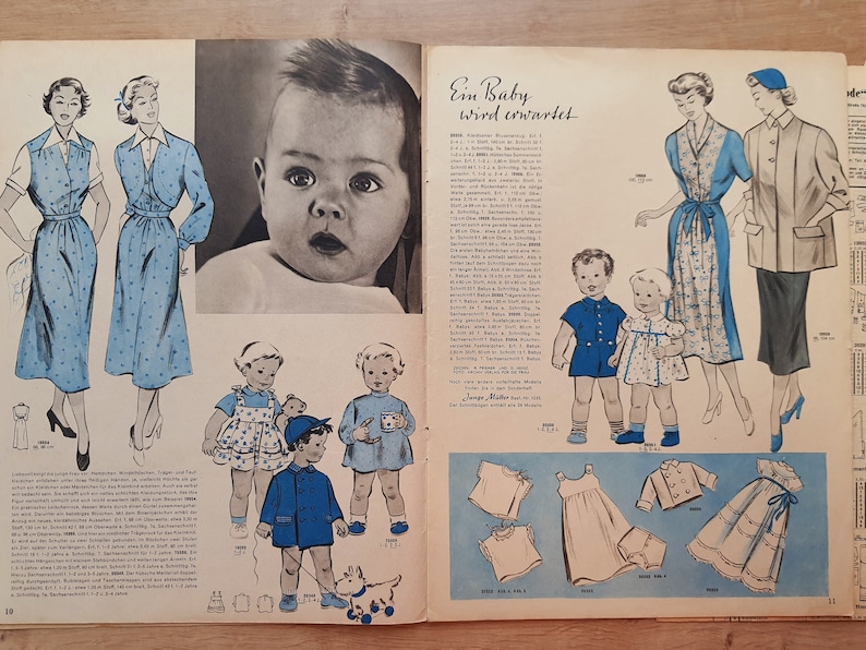 7/1953 Praktische Mode, Vintage Fashion Magazine 1950s, Vintage Sewing Patterns, 1950s German Old Fashion Magazine image 2