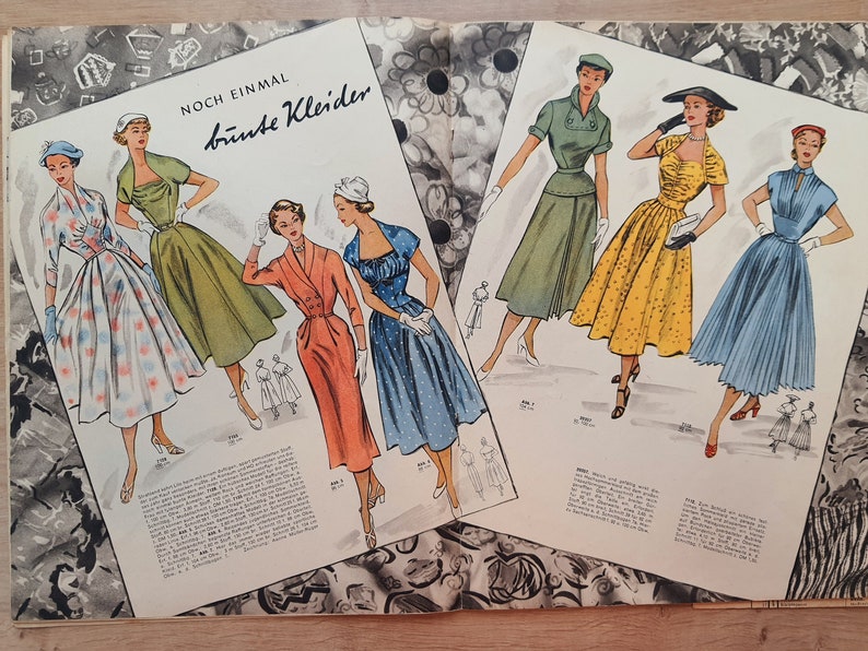 7/1953 Praktische Mode, Vintage Fashion Magazine 1950s, Vintage Sewing Patterns, 1950s German Old Fashion Magazine image 7