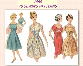 Patrons de couture des années 1960 : magazine de mode vintage - édition numérique restaurée avec patrons de couture (téléchargement PDF A1 + A4/Lettre)