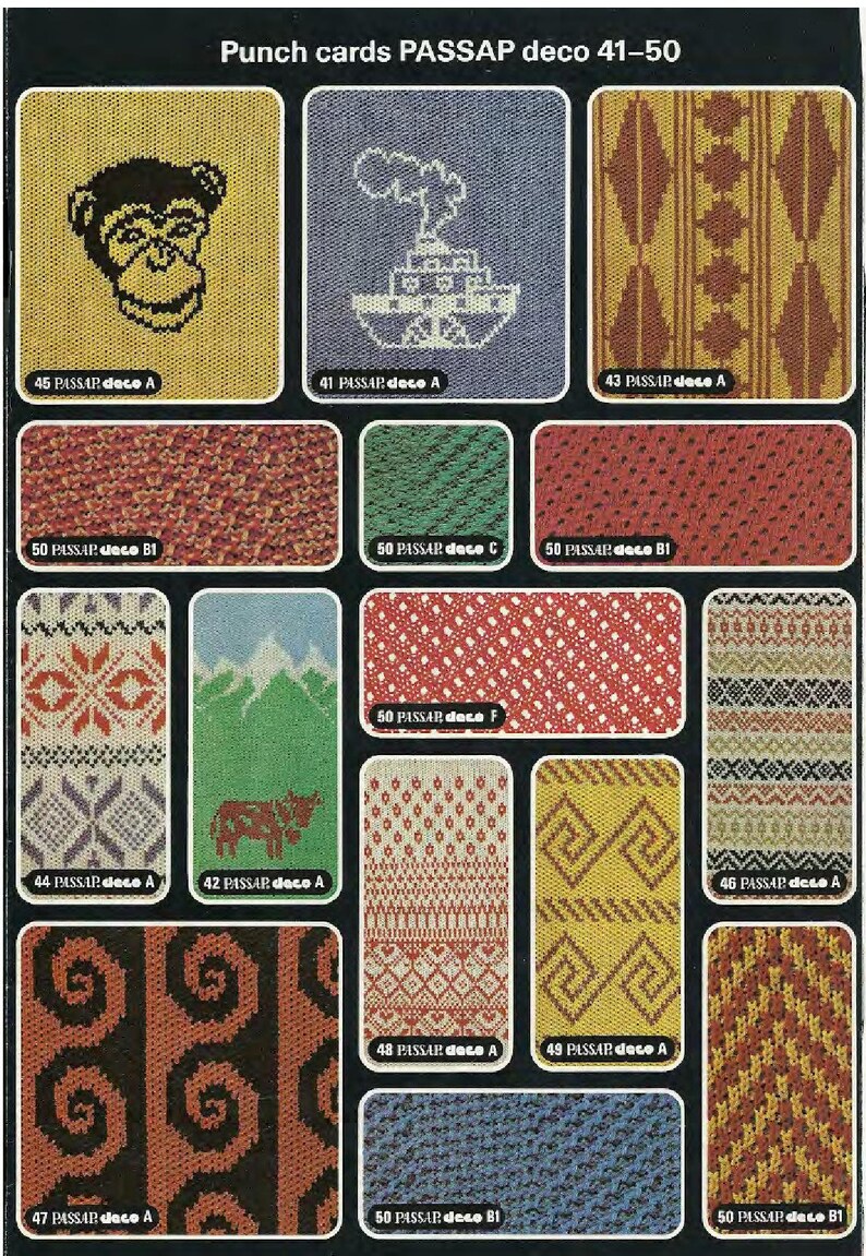100 PASSAP Machine Knitting Punch Card Patterns Machine - Etsy