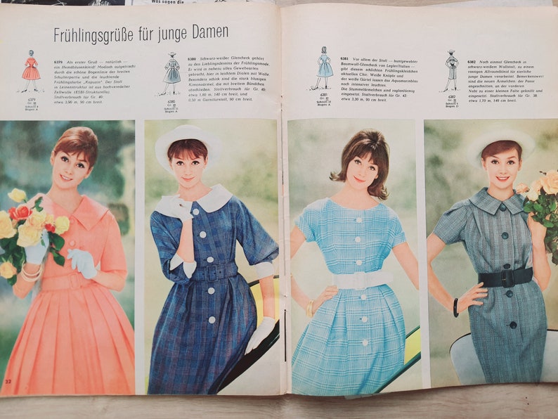 2/1960 Burda Moden , Burda 1960s, Vintage Sewing Patterns, Vintage Burda Fashion, 1960s Sewing Magazine, Fashion Magazine image 2