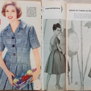 2/1960 Burda Moden , Burda 1960s, Vintage Sewing Patterns, Vintage Burda Fashion, 1960s Sewing Magazine, Fashion Magazine image 9