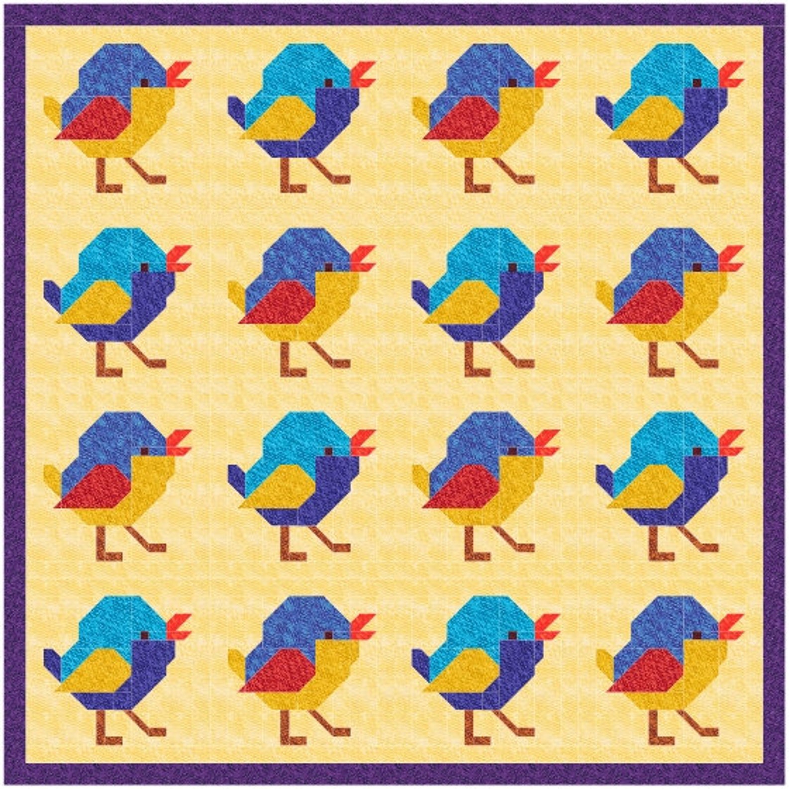 Baby Bird Quilt Pattern Pdf, Digital Quilt Block Pattern, Quilt ...