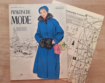 12/1953 Praktische Mode, Vintage Fashion Magazine 1950s, Vintage Sewing Patterns, 1950s German Old Fashion Magazine