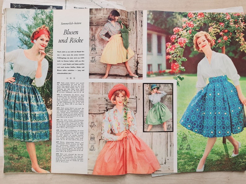 2/1960 Burda Moden , Burda 1960s, Vintage Sewing Patterns, Vintage Burda Fashion, 1960s Sewing Magazine, Fashion Magazine image 6