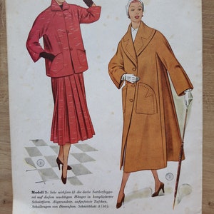 Lutterloh Supplement 50/1953, The Golden Rule Lutterloh System, Lutterloh Patterns, Vintage Fashion Magazine, Book of Draftings afbeelding 9