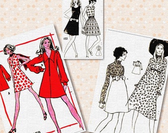 107 Vintage sewing Patterns 1960s , Retro Sewing Patterns all Sizes, Dressmaking, ebook PDF Download, 128 Pages