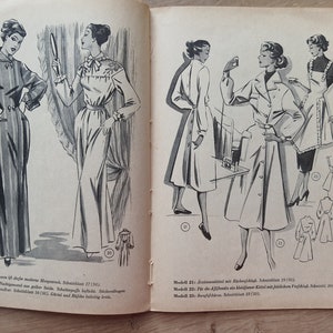 Lutterloh Supplement 50/1953, The Golden Rule Lutterloh System, Lutterloh Patterns, Vintage Fashion Magazine, Book of Draftings afbeelding 5