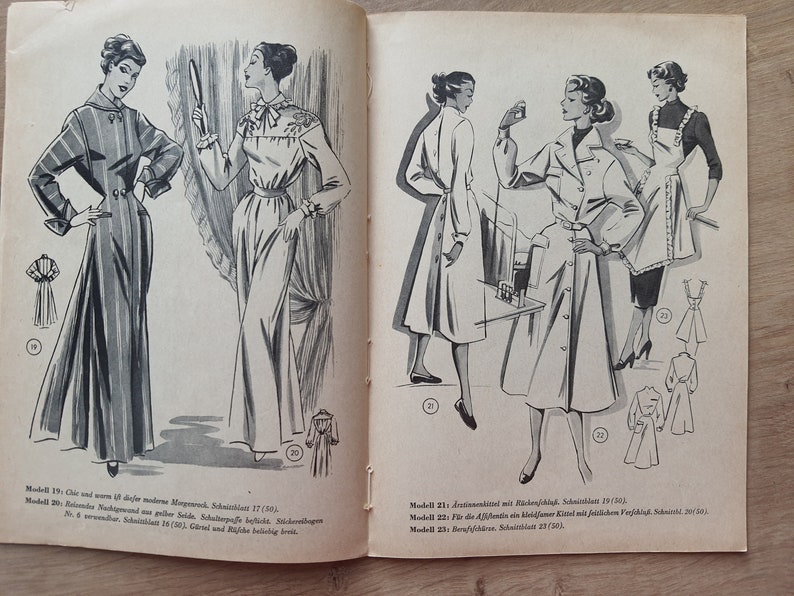 Lutterloh Supplement 50/1953, The Golden Rule Lutterloh System, Lutterloh Patterns, Vintage Fashion Magazine, Book of Draftings afbeelding 5