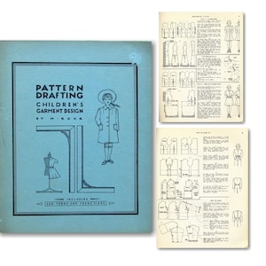 Vintage Sewing  Book, Children&#39;s garment design, Pattern Drafting and Grading, Dressmaking, ebook PDF Download, 30 Pages