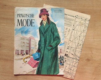 12/1956 Praktische Mode, Vintage Fashion Magazine 1950s, Vintage Sewing Patterns, 1950s German Old Fashion Magazine