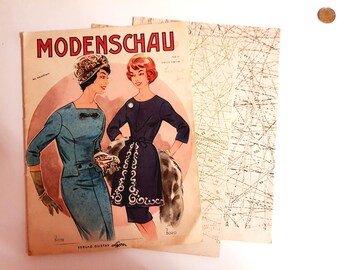 1960s Modenschau 51, Vintage Fashion Magazine 1960s, Verlag Gustav Lyon, Vintage Sewing Patterns, 1960s German Old Fashion Magazine