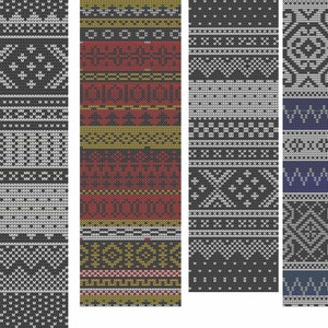 37 x  Jacquard Punch Cards  for  Knitting Machine , 24 Stitches Punch card Patterns ,  PDF Download