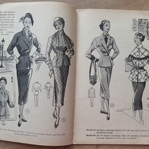 Lutterloh Supplement 50/1953, The Golden Rule Lutterloh System, Lutterloh Patterns, Vintage Fashion Magazine, Book of Draftings afbeelding 4