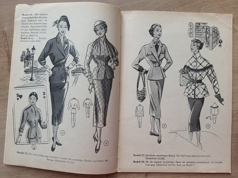 Lutterloh Supplement 50/1953, The Golden Rule Lutterloh System, Lutterloh Patterns, Vintage Fashion Magazine, Book of Draftings afbeelding 4