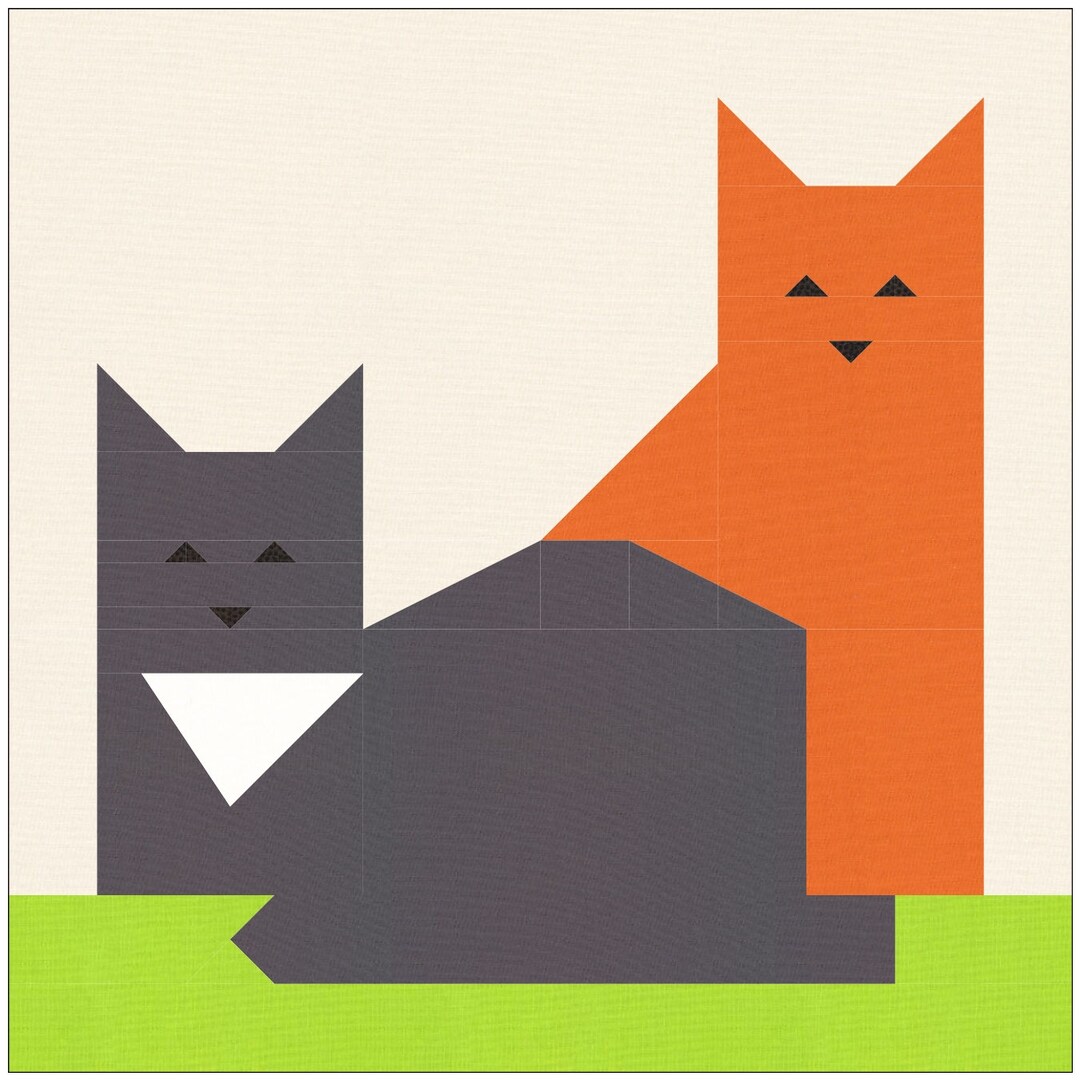 Cats Quilt Pattern Pdf Digital Quilt Block Pattern Quilt Etsy