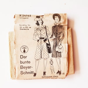 1940s  Dress Sewing Pattern  , Vintage Dress Pattern , Vintage Dress Pattern, Cocktail Dress  Pattern