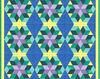 Digital Quilt Block Pattern, 3d Quilt Pattern Pdf, Paper Pieced Quilt Patterns