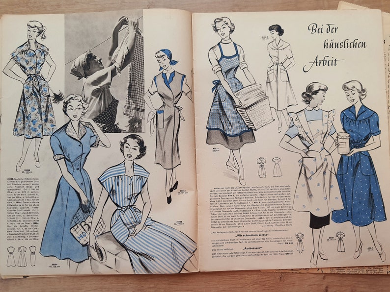 4/1953 Praktische Mode, Vintage Fashion Magazine 1950s, Vintage Sewing Patterns, 1950s German Old Fashion Magazine Bild 6