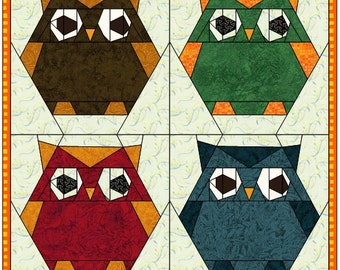 Digital Quilt Block Pattern, Owl Quilt Pattern Pdf, Paper Pieced Quilt Patterns