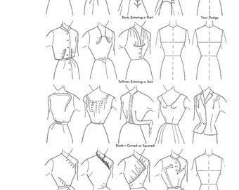 Tekenboek vintage naaipatronen: modeontwerpen uit de jaren 40 (pdf-download)