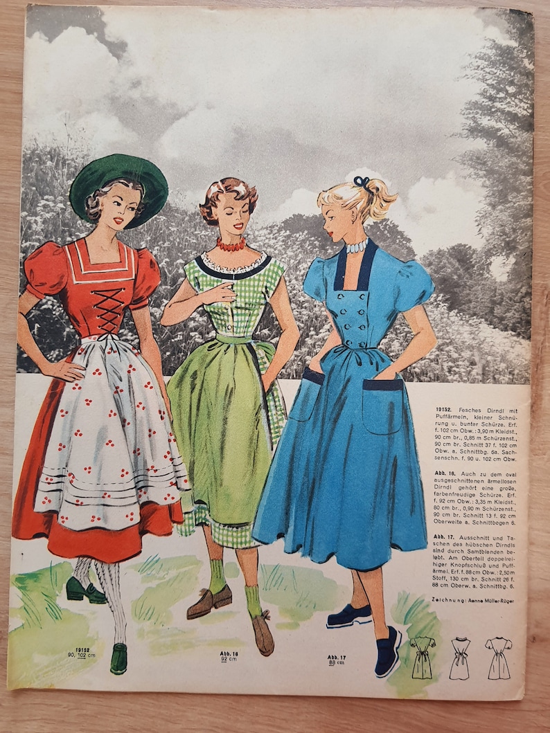 6/1953 Praktische Mode, Vintage Fashion Magazine 1950s, Vintage Sewing Patterns, 1950s German Old Fashion Magazine Bild 8