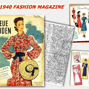 1930s Fashion Magazine – Restored Digital Edition with Sewing Patterns (A1 + A4/Letter PDF Download)
