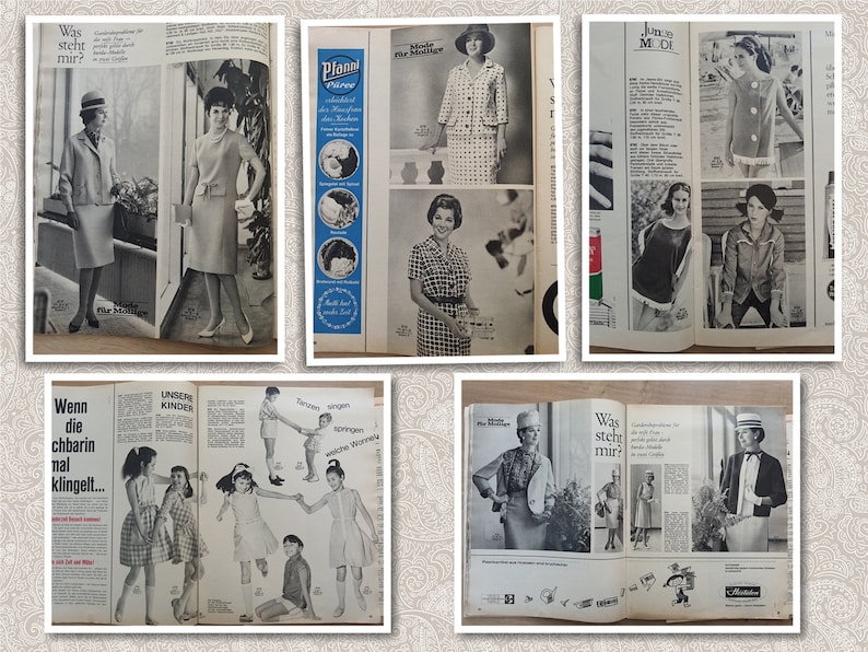 5/1963 Burda Moden , Burda 1960s, Vintage Sewing Patterns, Vintage Burda Fashion, 1960s Sewing Magazine, Fashion Magazine image 9