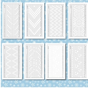 20 x Punch Cards 12 Stitches for Knitting Machine (Set 1) , Punch Card Patterns ,  PDF Download
