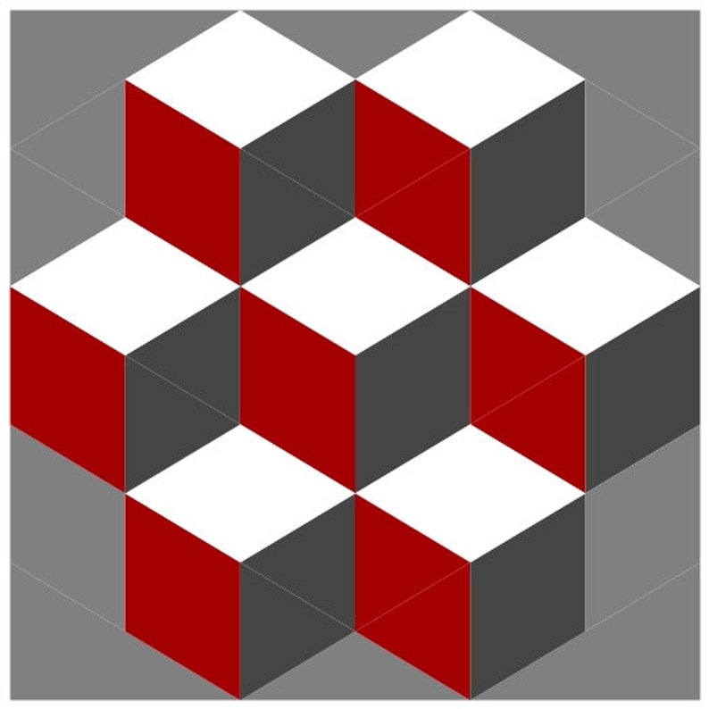 3D Quilt Block Pattern: Modern Design (PDF Pattern) - Etsy