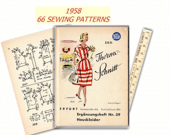 1950s Sewing Patterns: 66 All Sizes, Pattern Drafting System (PDF)