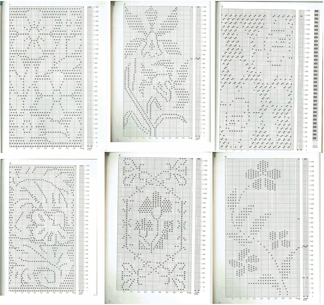 50 Mylars Patterns for Knitting Machine, Punchcard Patterns, Knitting