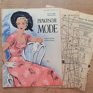 4/1953 Praktische Mode, Vintage Fashion Magazine 1950s, Vintage Sewing Patterns, 1950s German Old Fashion Magazine Bild 1