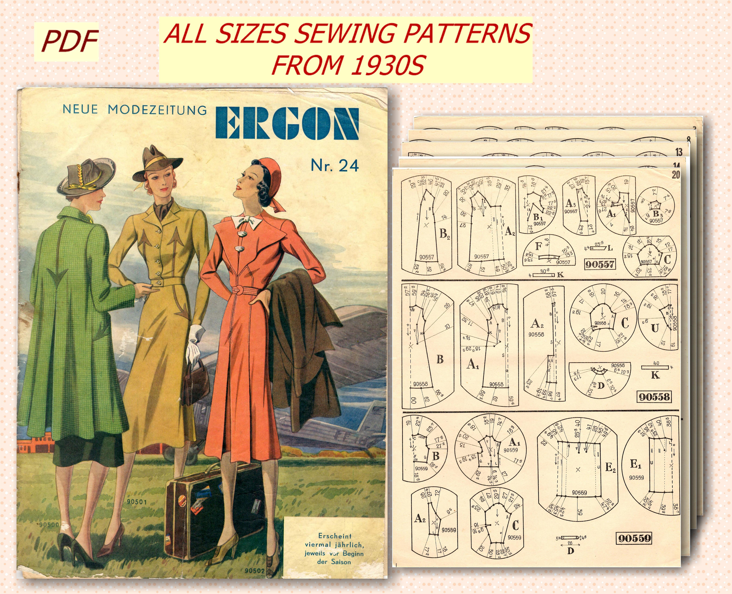 GRATUIT! ABC de la couture 20 Patrons 1942 /Free Sewing Book Patterns