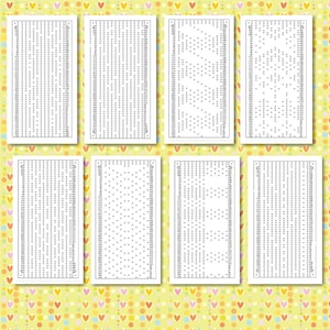 24 x Punch Cards 12 Stitches for Knitting Machine (Set 2) , Punch Card Patterns ,  PDF Download