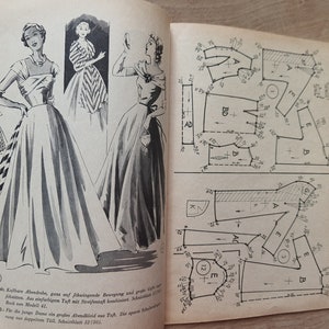 Lutterloh Supplement 50/1953, The Golden Rule Lutterloh System, Lutterloh Patterns, Vintage Fashion Magazine, Book of Draftings afbeelding 8