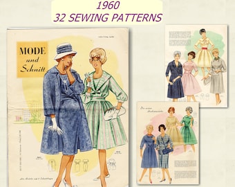 Patrons de couture des années 1960 : magazine de mode vintage - édition numérique restaurée avec patrons de couture (téléchargement PDF A1 + A4/Lettre)