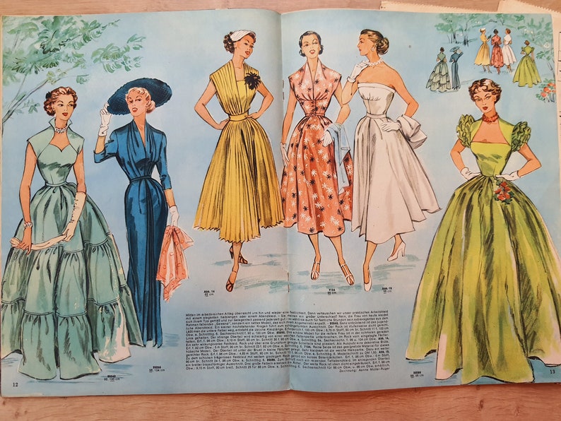 6/1953 Praktische Mode, Vintage Fashion Magazine 1950s, Vintage Sewing Patterns, 1950s German Old Fashion Magazine Bild 6
